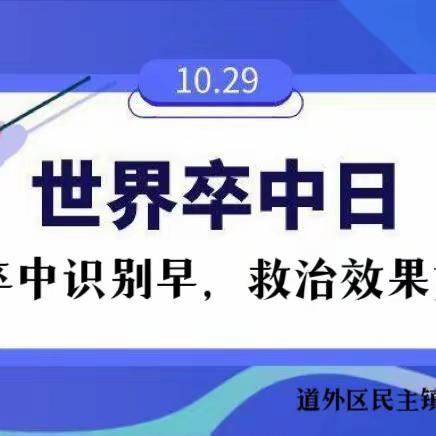 民主镇卫生院2023年“世界卒中日”健康教育主题宣传——卒中识别早，救治效果好