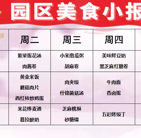 【第八周食谱】——“幼以食为天，食以精为美”格尔木市园区幼儿园食谱分享