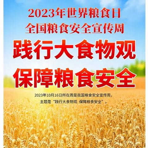 珍惜粮食、从我做起 高庙小学开展“世界粮食日”主题教育活动