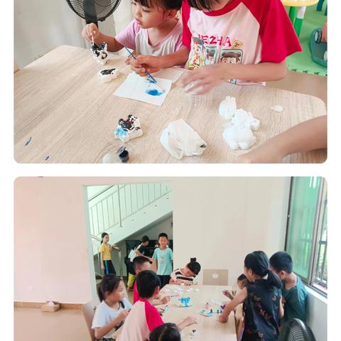七叉村儿童之家开展“色彩盛宴 涂个开心”手绘石膏娃娃活动