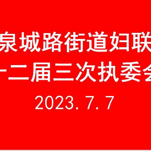 泉城路街道妇联召开第十二届三次执委会议