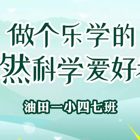 做个乐学的“自然科学爱好者”——油田一小（四七班）