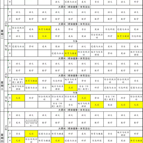 齐河县大黄乡中心小学2024-2025学年度第一学期体育与健康课程公示