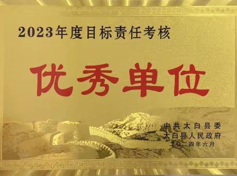 太白县行政审批服务局 荣获全县2023年度目标责任 考核优秀单位