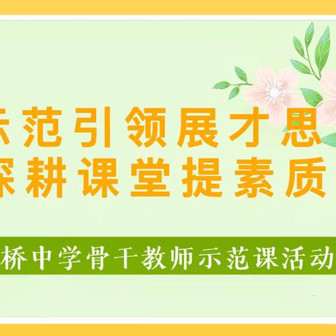 示范引领展才思 深耕课堂提素质——土桥中学骨干教师示范课活动纪实