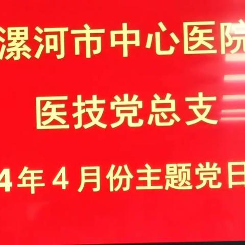 医技党总支部召开2024年4月份主题党日活动