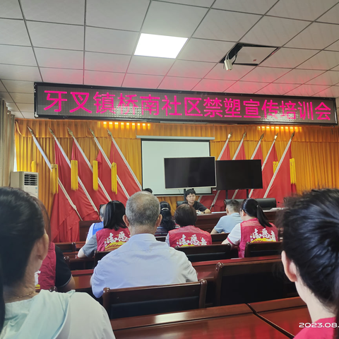 县住保中心到牙叉镇桥南社区开展“禁塑”宣传主题党日活动
