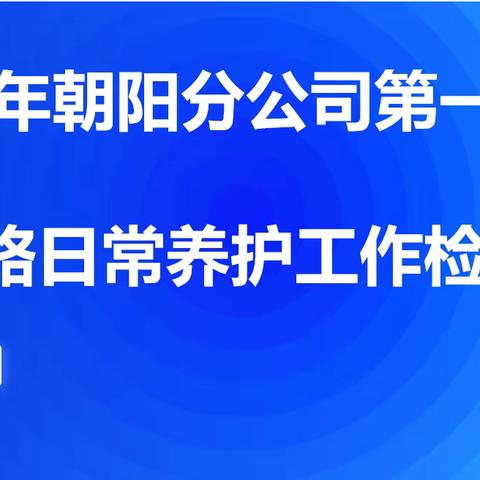 “立足新起点，开创新局面”，运营公司对朝阳分公司开展第一季度道路日常养护工作检查