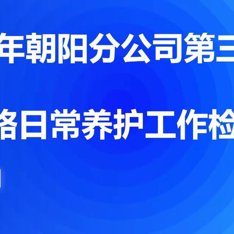 运营公司对朝阳分公司开展第三季度道路日常养护工作检查