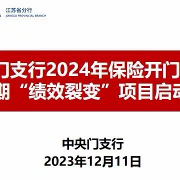 中央门支行召开2024年保险开门红暨第6期“绩效裂变”项目启动会