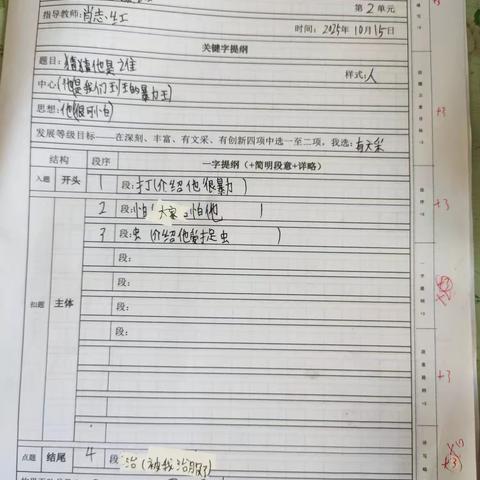 2023级三上滚动快速作文留痕2 ——第二次构思页优秀展示