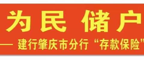 存保为民 储户放心-肇庆建行新市民“存款保险”知识宣传活动