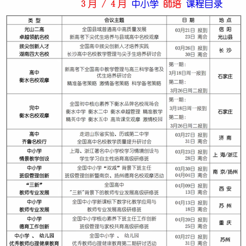 蓄势待发丨2024年3月 / 4月 中小学教师培训计划可以这样做！