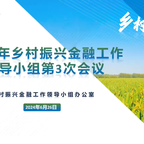 山西省分行组织召开乡村振兴金融工作领导小组2024年第3次会议