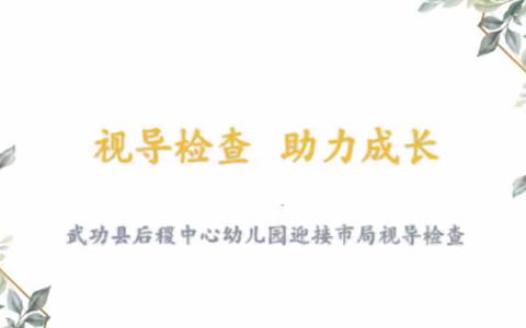 视导检查   助力成长——武功县后稷中心幼儿园迎接市教育局视导检查