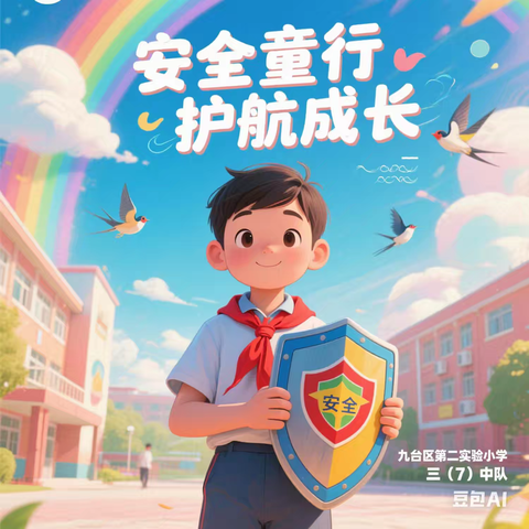 “安全童行·护航成长”——九台区第二实验小学三（7）中队召开安全教育主题队会