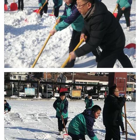 以劳树德，知行合一 ————河底中学校园扫雪活动