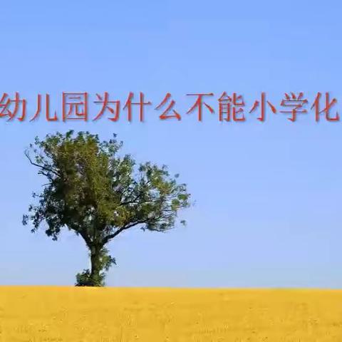 学前教育宣传月【幼儿园为什么不能小学化】