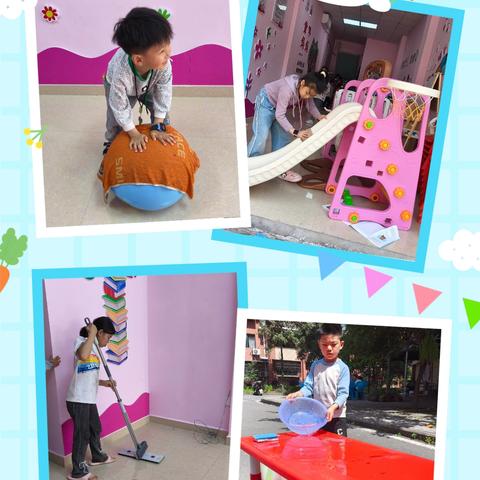 大同社区童伴之家开展“洗洗我的童伴之家”五.一主题活动