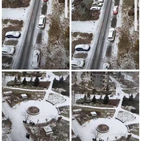 银川初雪，承天物业的清雪人