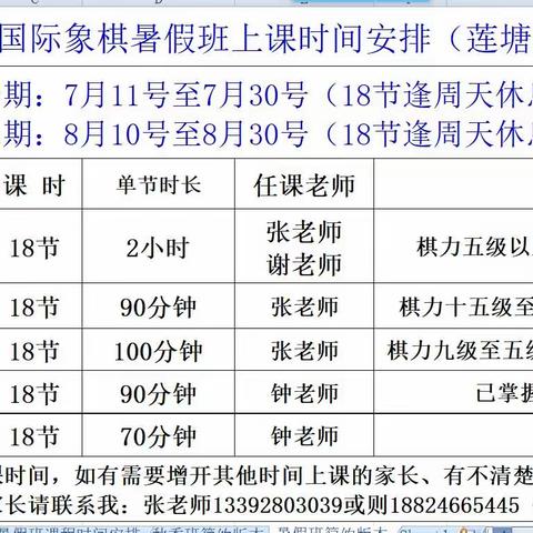 2022棋鑫国际象棋俱乐部暑假班招新生啦！