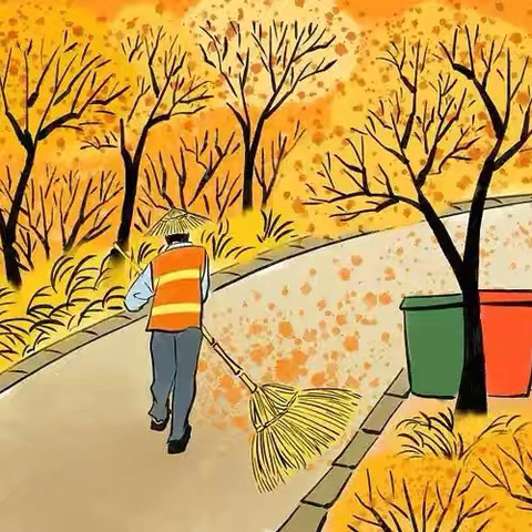 又是一年落叶季🍂    环卫工人清扫忙