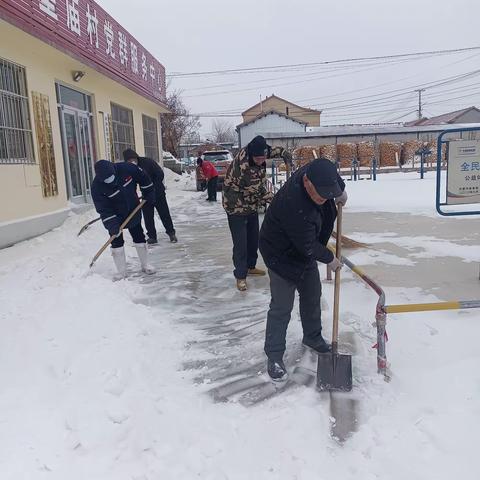 清理积雪 网格员在行动