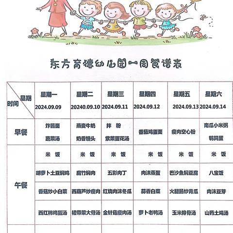 不负美好“食”光，“食”刻相伴——东方育德幼儿园本周食谱预告及上周食谱回顾