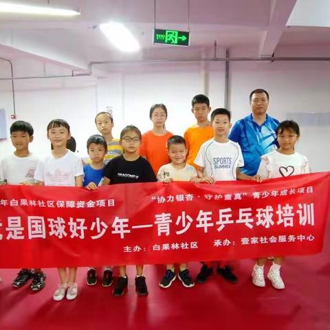 白果林社区“协力银杏·守护童真”青少年成长项目 “少年强则中国强·我是国球好少年”之乒乓球培训