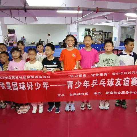 白果林社区“协力银杏·守护童真”青少年成长项目“少年强则中国强·我是国球好少年”之乒乓球友谊赛