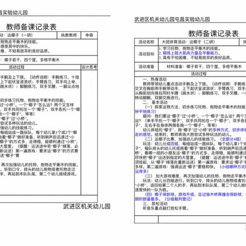 大班体育活动：运椰子