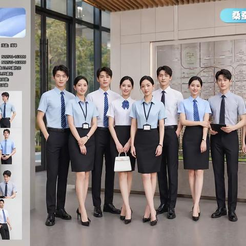 短袖男女同款衬衣 团体展示图
