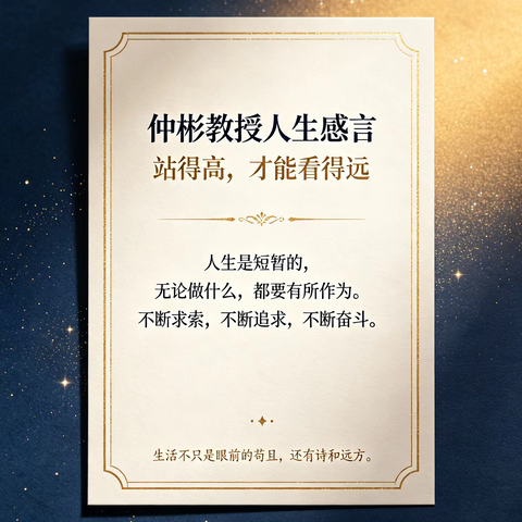 7.14仲彬教授人生感言，杨建伟副教授七律和词，感谢豆包制作图片