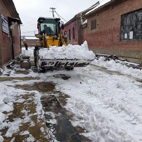 网格员带领大家积极清理大雪