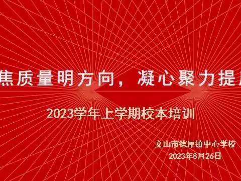 聚焦质量明方向  凝心聚力提质量 ——记文山市德厚镇中心学校 2023学年上学期校本培训