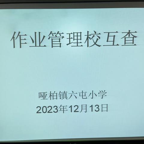 夯实小细节，检查促成长———哑柏镇六屯小学作业管理校互查活动纪实