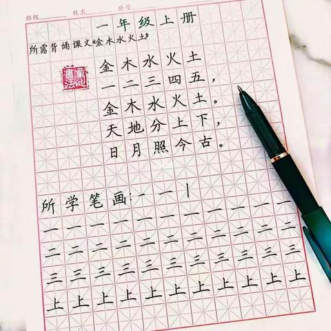 笔墨书香满校园 书法比赛展风采——一年级硬笔书法比赛
