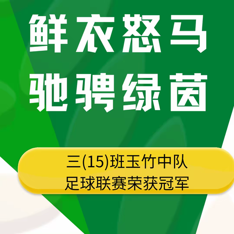 鲜衣怒马 驰骋绿茵——永康市教师进修学校附属小学三(15)班玉竹中队足球联赛荣获冠军