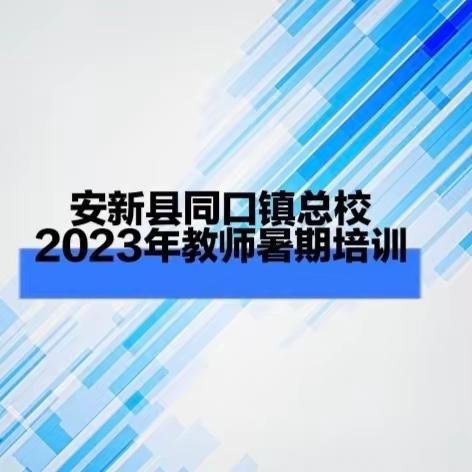 “钻尖仰高，笃行致远”——安新县同口镇总校2023年教师暑期培训