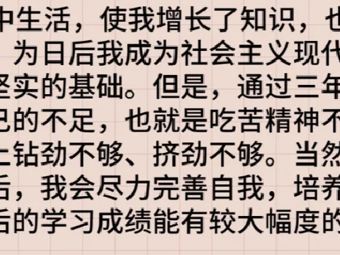 高中三年反思