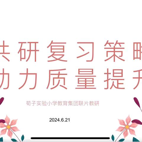 【网络教研】共研复习策略，助力质量提升——荀子实验小学教育集团联片教研