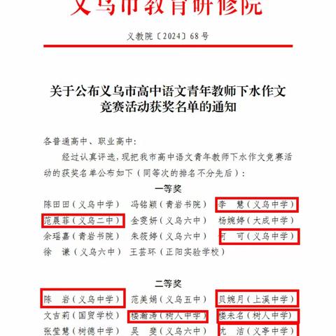 【喜报】下水试深浅，妙笔著文章——毛倩宜名师工作室喜获佳绩！