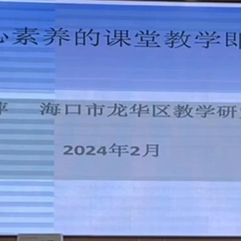 海口市龙岐小学基于核心素养的课堂教学即时评价培训活动