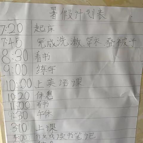 杨辰仪暑假特色作业