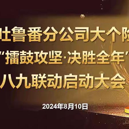 🔥🔥吐鲁番分公司大个险召开“擂鼓攻坚 决胜全年 ”八九联动集中培训暨表彰启动大会