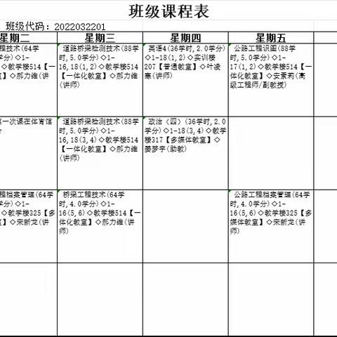 【中专2022-1班】家居工程学院2024年春季课程表