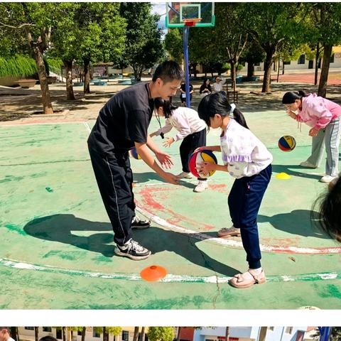 【教研】郝店镇中心小学体育公开课《小篮球.原地运球》