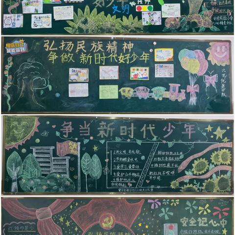 安居实验小学“弘扬民族精神 争做新时代好少年”黑板报展示活动