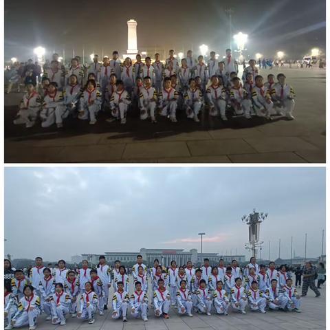 八一学校带孩子们到北京天安门看庄严的——升旗仪式