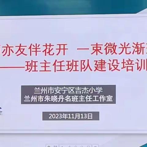 亦师亦友伴花开   一束微光渐斑斓 ——班主任班队建设培训